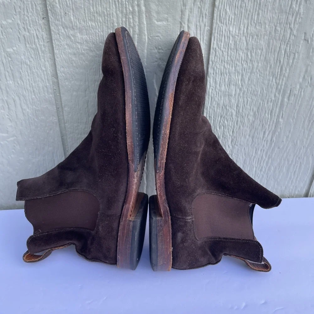 Allen Edmonds Liverpool Chelsea Dress Boot Mens 9.5 E 7525 Brown Suede‎ Leather
